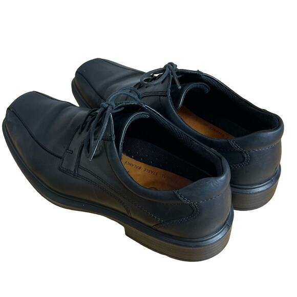 ECCO Shoes Mens EU 43 Black Plain Toe Oxford Casual Comfort - Picture 3 of 16